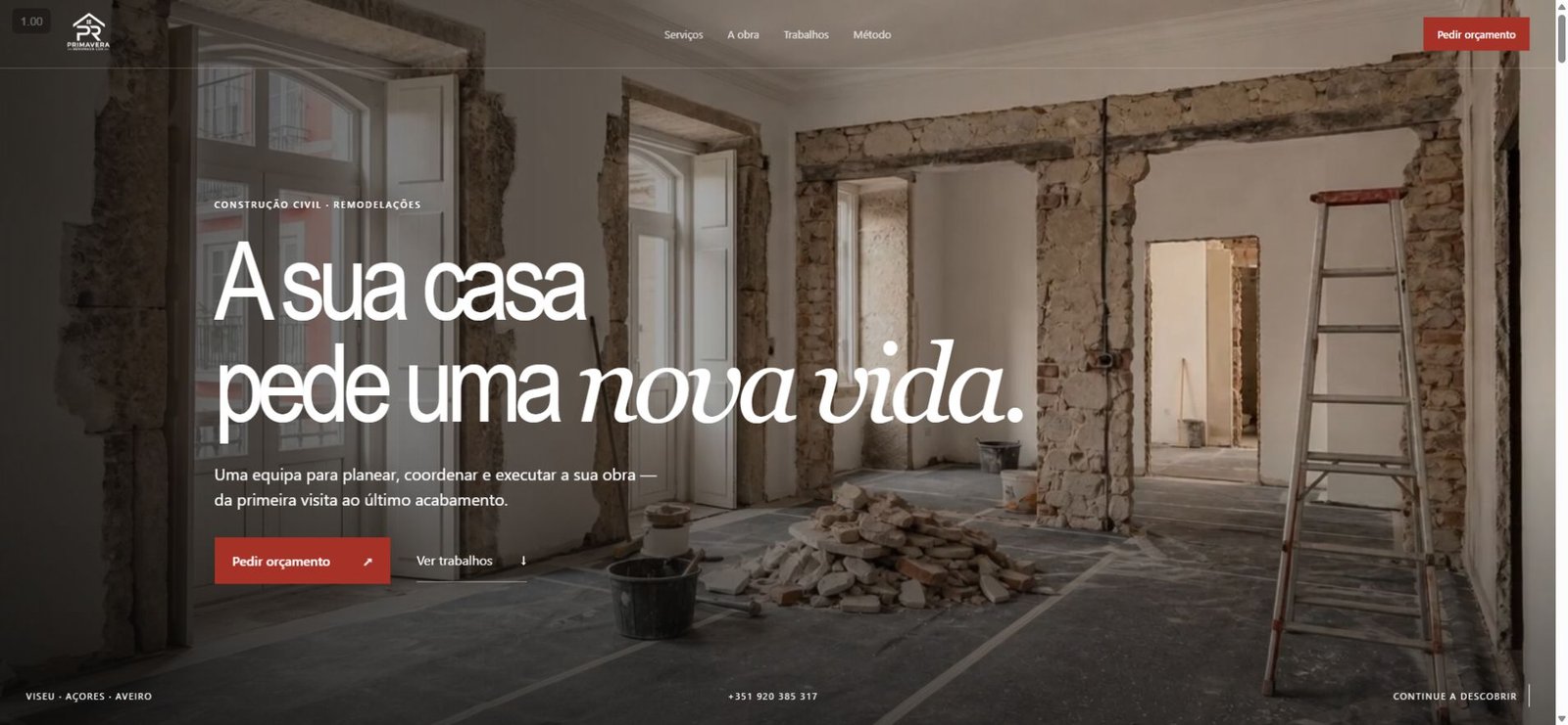 Página inicial do projeto Primavera Renomada